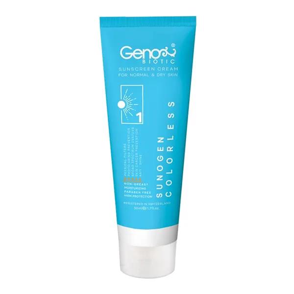 کرم ضد آفتاب رنگی SPF50 ژنوبایوتیک مناسب پوست خشک و معمولی