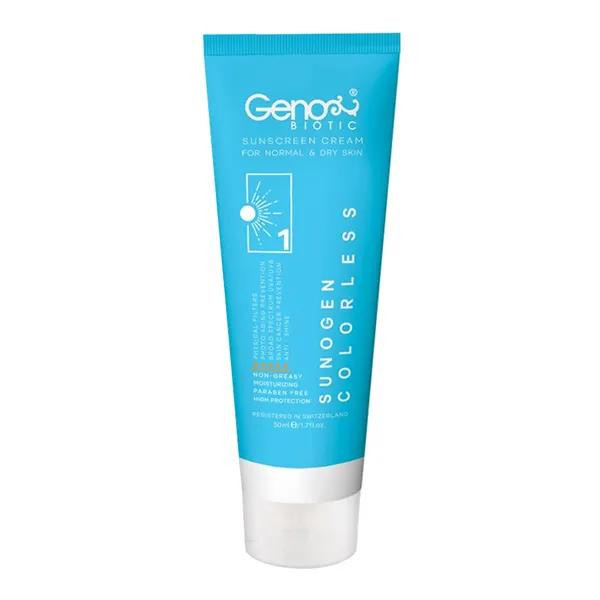 کرم ضد آفتاب رنگی SPF50 ژنوبایوتیک مناسب پوست خشک و معمولی